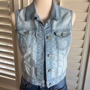 Wax Jean Light Denim Vest, Size Small